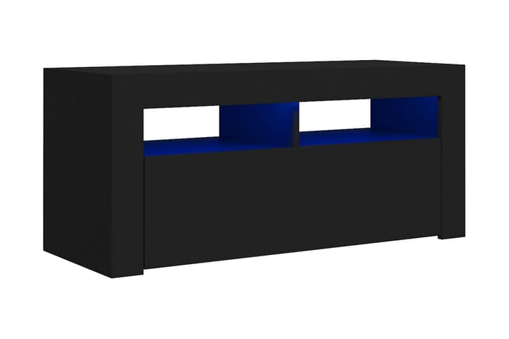 TV-bänk med LED-belysning svart 90x35x40 cm
