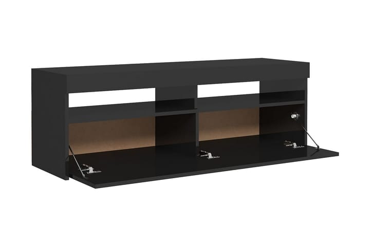 TV-bänk med LED-lampor högglans svart 120x35x40 cm - Svart - Möbler - Vardagsrum - Tv-möbler & mediamöbler - Tv-bänkar