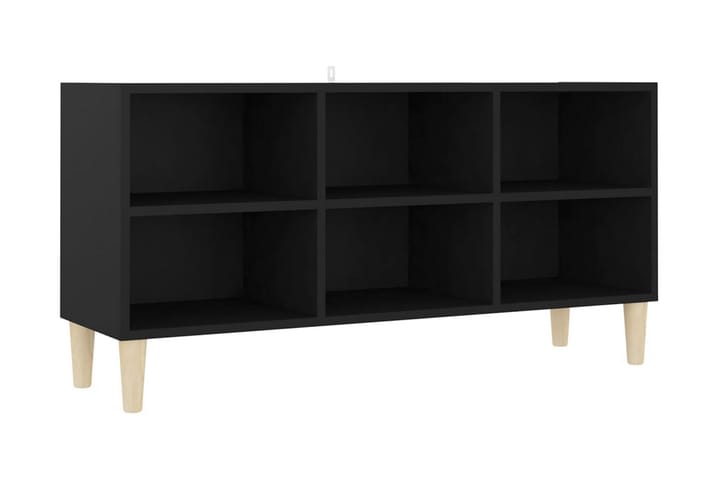 TV-bänk med massiva ben svart 103,5x30x50 cm