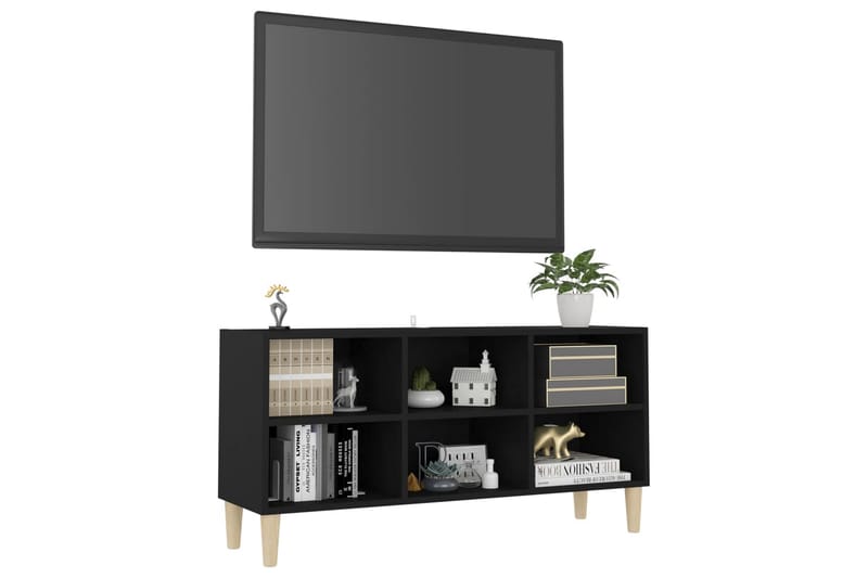 TV-bänk med massiva ben svart 103,5x30x50 cm - Svart - Möbler - Vardagsrum - Tv-möbler & mediamöbler - Tv-bänkar
