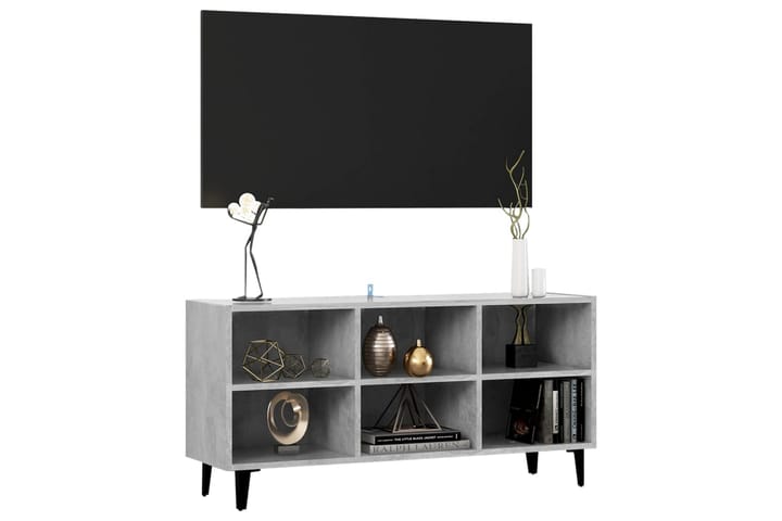 TV-bänk med metallben betonggrå 103,5x30x50 cm - Grå - Möbler - Vardagsrum - Tv-möbler & mediamöbler - Tv-bänkar