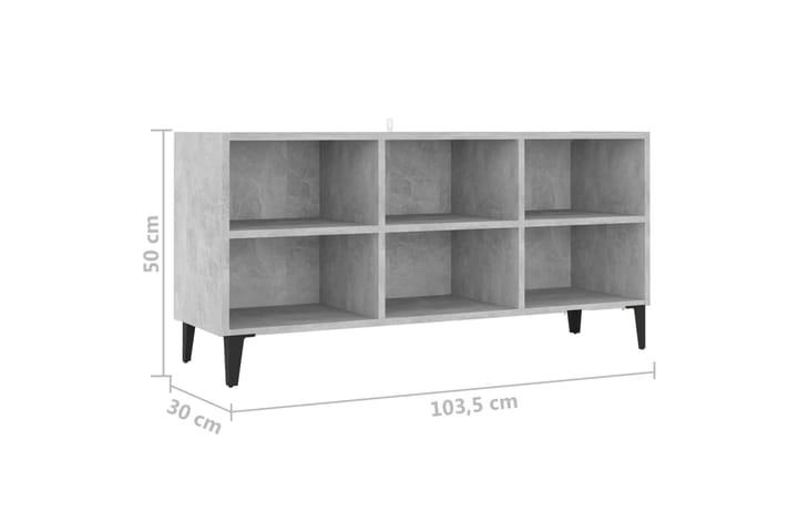 TV-bänk med metallben betonggrå 103,5x30x50 cm - Grå - Möbler - Vardagsrum - Tv-möbler & mediamöbler - Tv-bänkar