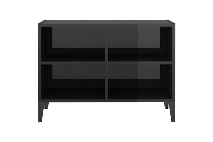 TV-bänk med metallben svart högglans 69,5x30x50 cm - Svart - Möbler - Vardagsrum - Tv-möbler & mediamöbler - Tv-bänkar