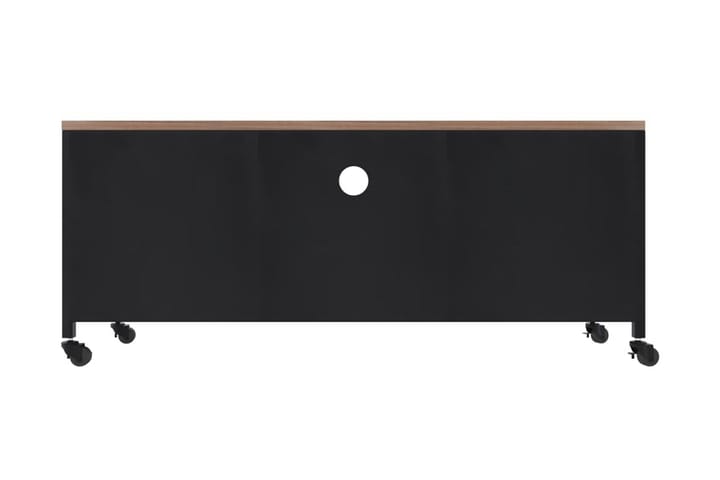 Tv-bänk svart 110x30x43 cm järn och massivt granträ - Svart - Möbler - Vardagsrum - Tv-möbler & mediamöbler - Tv-bänkar