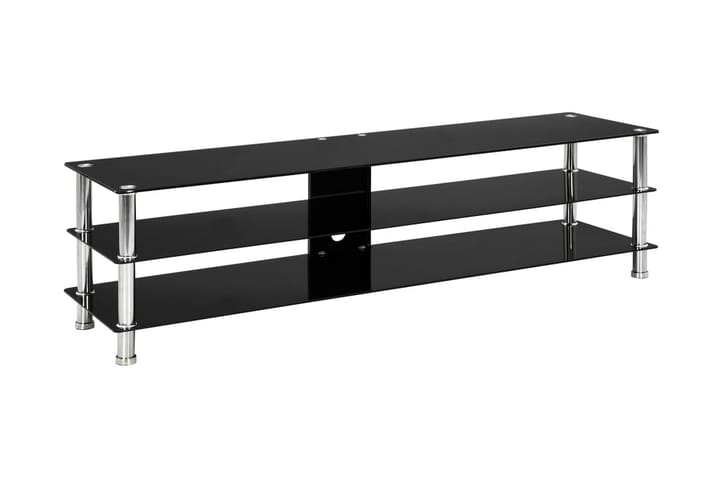 TV-bänk svart 150x40x40 cm härdat glas - Svart - Möbler - Vardagsrum - Tv-möbler & mediamöbler - Tv-bänkar