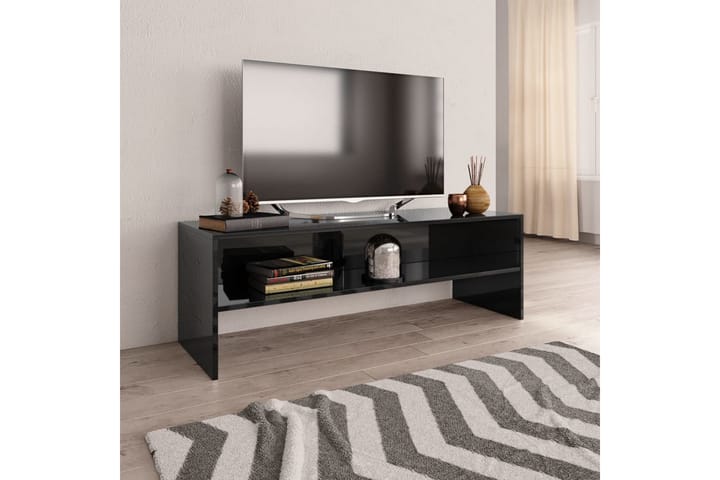 TV-bänk svart högglans 120x40x40 cm spånskiva - Svart - Möbler - Vardagsrum - Tv-möbler & mediamöbler - Tv-bänkar