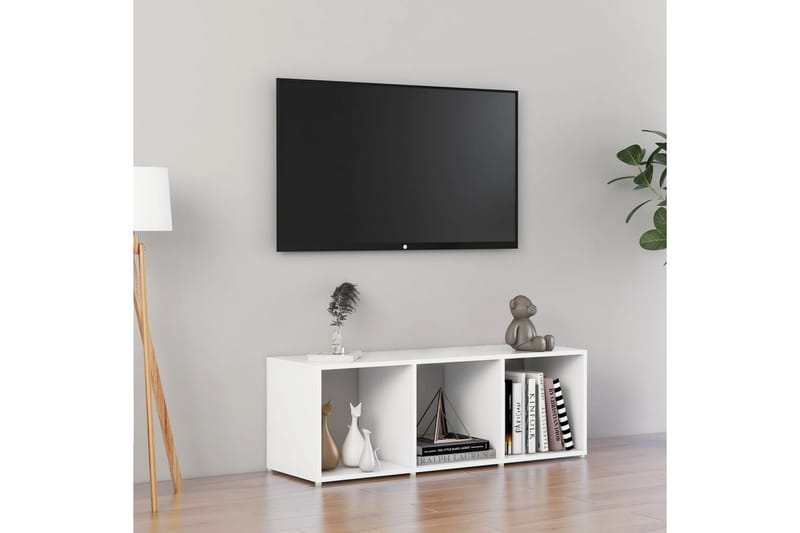 TV-bänk vit 107x35x37 cm spånskiva - Vit - Möbler - Vardagsrum - Tv-möbler & mediamöbler - Tv-bänkar