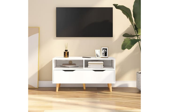 Tv-bänk vit 90x40x48,5 cm spånskiva - Vit - Möbler - Vardagsrum - Tv-möbler & mediamöbler - Tv-bänkar