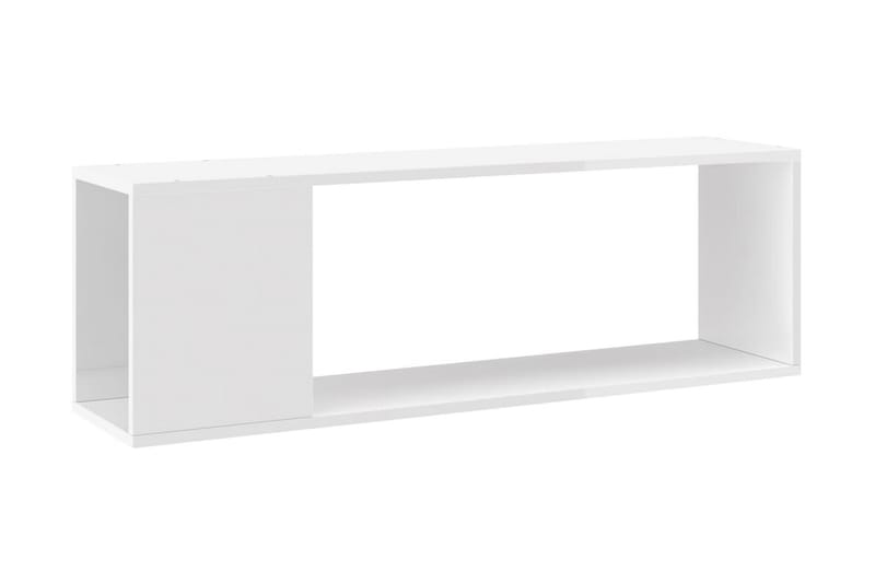 TV-bänk vit högglans 100x24x32 cm spånskiva