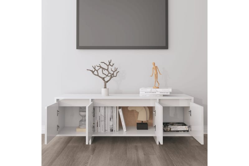 Tv-bänk vit högglans 120x30x40,5 cm spånskiva - Vit - Möbler - Vardagsrum - Tv-möbler & mediamöbler - Tv-bänkar