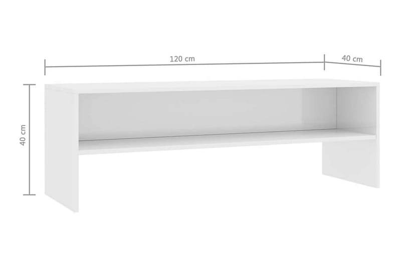TV-bänk vit högglans 120x40x40 cm spånskiva - Vit - Möbler - Vardagsrum - Tv-möbler & mediamöbler - Tv-bänkar