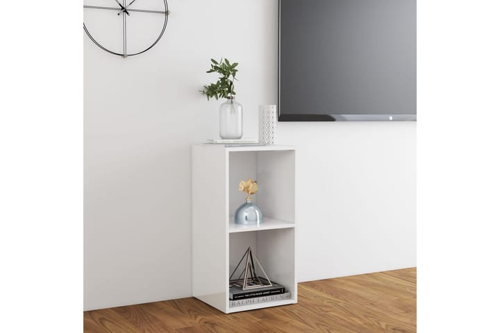 TV-bänk vit högglans 72x35x36,5 cm spånskiva - Vit - Möbler - Vardagsrum - Tv-möbler & mediamöbler - Tv-bänkar