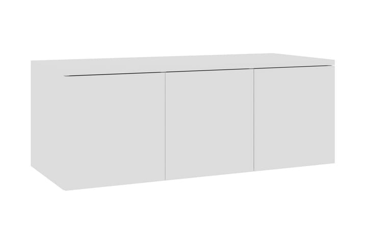 TV-bänk vit högglans 80x34x30 cm spånskiva