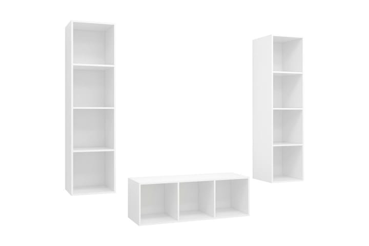 TV-skåp 3 delar vit spånskiva - Vit - Möbler - Vardagsrum - Tv-möbler & mediamöbler - Tv-bänkar