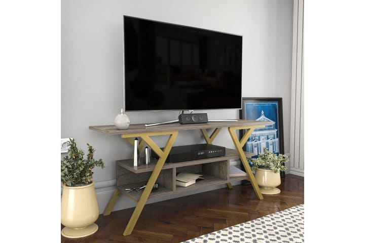 UKHAND Tv-bänk 120x55 cm Guld - Möbler - Vardagsrum - Tv-möbler & mediamöbler - Tv-bänkar