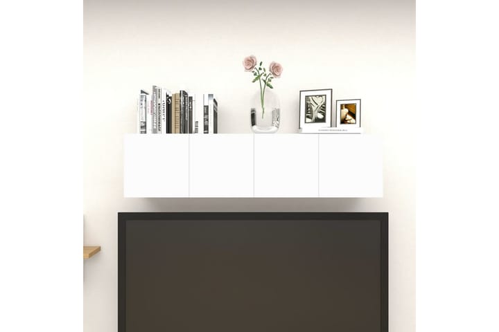 Väggmonterade tv-skåp 4 st vit och sonoma-ek 30,5x30x30 cm - Vit - Möbler - Vardagsrum - Tv-möbler & mediamöbler - Tv-bänkar