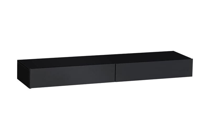 VALPARBO TV-bänk 140 cm Vägghängd LED-belysning Svart - Möbler - Vardagsrum - Tv-möbler & mediamöbler - Tv-bänkar