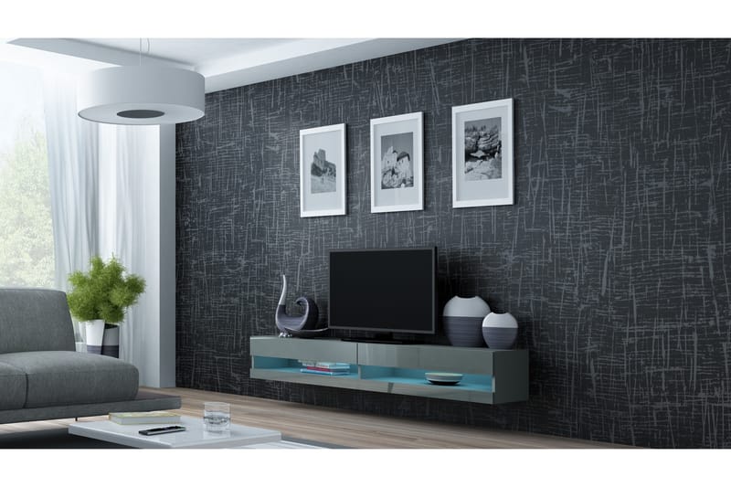 VIGNALE NEW Tv-bänk 180x40x30 cm Grå Högglans - Möbler - Vardagsrum - Tv-möbler & mediamöbler - Tv-bänkar