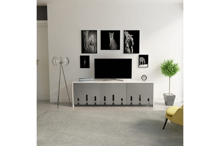 VIRKVARN TV-Bänk 150 cm Grå/Vit - Möbler - Vardagsrum - Tv-möbler & mediamöbler - Tv-bänkar