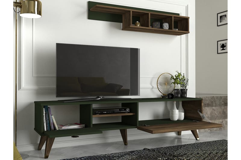 KYRKEBERG TV-Möbelset 180 cm Brun/Grön - Möbler - Vardagsrum - Tv-möbler & mediamöbler - Tv-möbelset