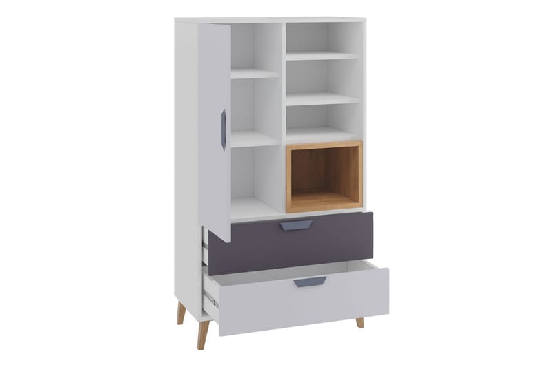 Meiko Tv-möbelset 120 cm Vit/Grå - Vit|Grå - Möbler - Vardagsrum - Tv-möbler & mediamöbler - Tv-möbelset