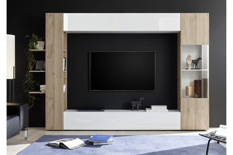 MURELLA Väggkombination 295 Vit/Trä - Möbler - Vardagsrum - Tv-möbler & mediamöbler - Tv-möbelset