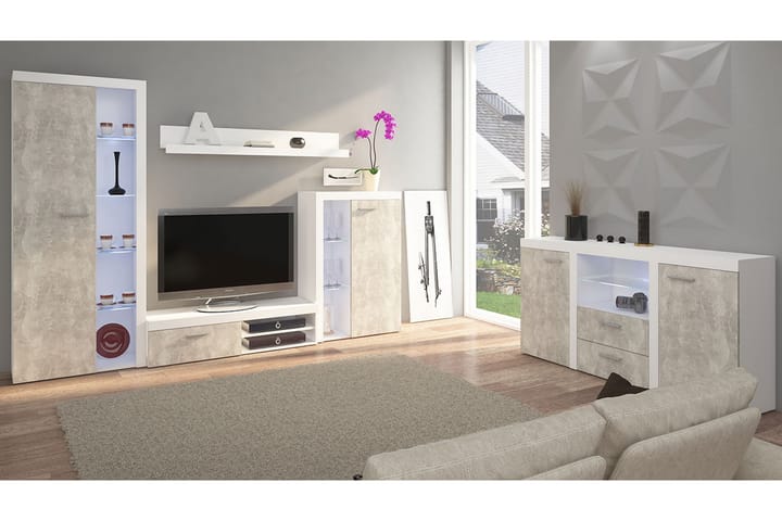Rumba TV-möbel - Vit/Betong - Möbler - Vardagsrum - Tv-möbler & mediamöbler - Tv-möbelset
