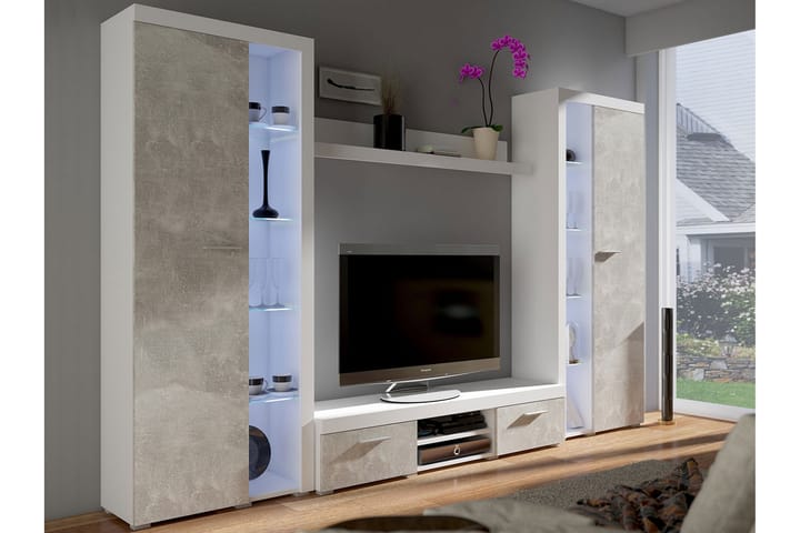 Rumba TV-möbelset 300x34x190 cm - Vit - Möbler - Vardagsrum - Tv-möbler & mediamöbler - Tv-möbelset