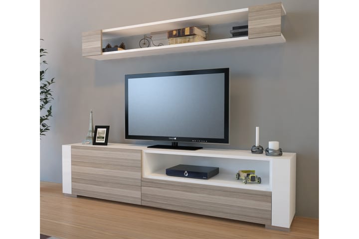 TONYA Tv-bänk med Vägghylla Vit - Vit - Möbler - Vardagsrum - Tv-möbler & mediamöbler - Tv-möbelset