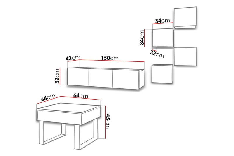 TRACEY TV-möbelset - Vit - Möbler - Vardagsrum - Tv-möbler & mediamöbler - Tv-möbelset