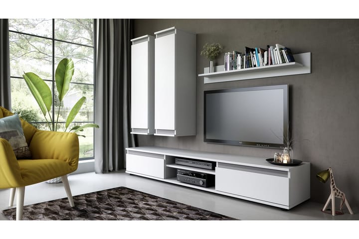 Tv-möbelset 175 cm - Vit - Möbler - Vardagsrum - Tv-möbler & mediamöbler - Tv-möbelset