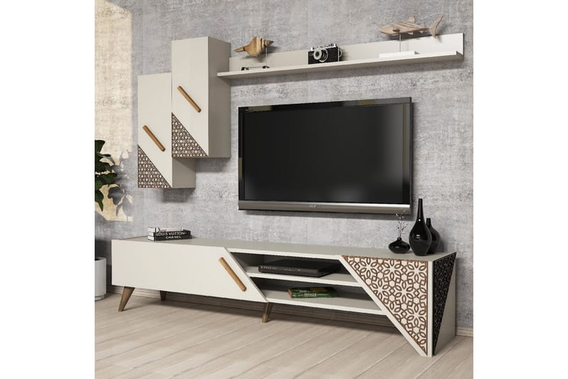 VARRED TV-Möbelset 180 cm Brun - Vit - Möbler - Vardagsrum - Tv-möbler & mediamöbler - Tv-möbelset