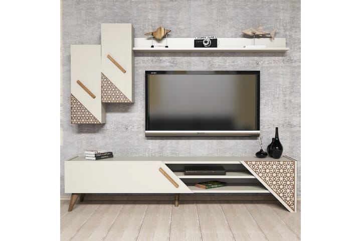 VARRED TV-Möbelset 180 cm Brun - Vit - Möbler - Vardagsrum - Tv-möbler & mediamöbler - Tv-möbelset