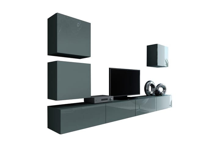 WILBER TV-möbelset 280x40x180 cm - Grå - Möbler - Vardagsrum - Tv-möbler & mediamöbler - Tv-möbelset
