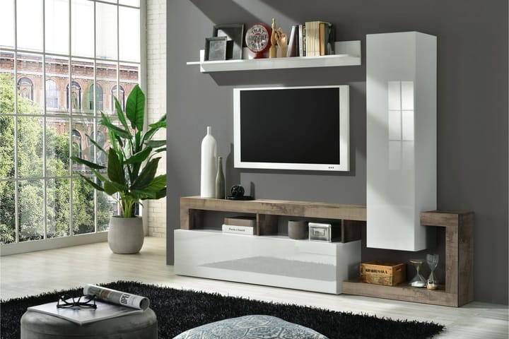 ELLERAU TV-skåp 55x219 cm Vit - Möbler - Vardagsrum - Tv-möbler & mediamöbler - Tv-skåp