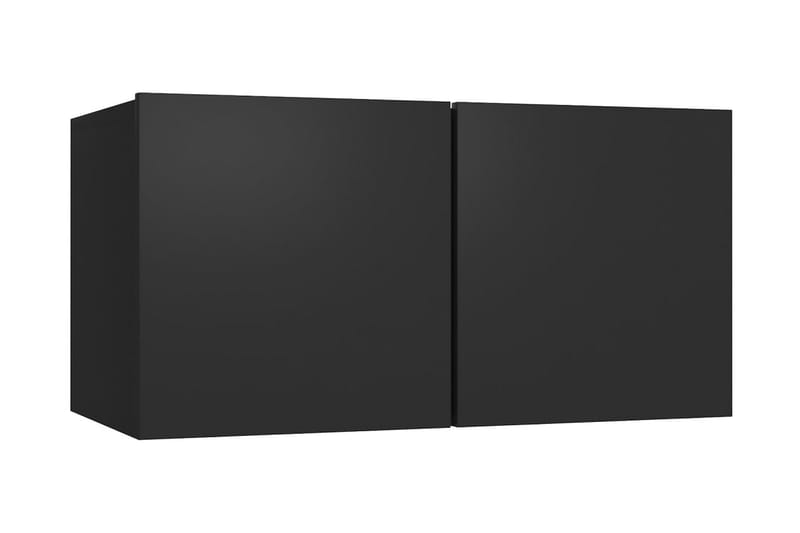 Hängande TV-skåp 2 st svart 60x30x30 cm