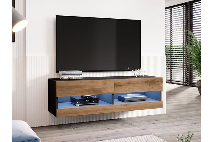 LISBURN Tv-skåp 140 cm Natur/Svart - Möbler - Vardagsrum - Tv-möbler & mediamöbler - Tv-skåp