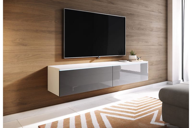 MEILLAC Tv-skåp 140 cm Vit/Grå - Möbler - Vardagsrum - Tv-möbler & mediamöbler - Tv-skåp