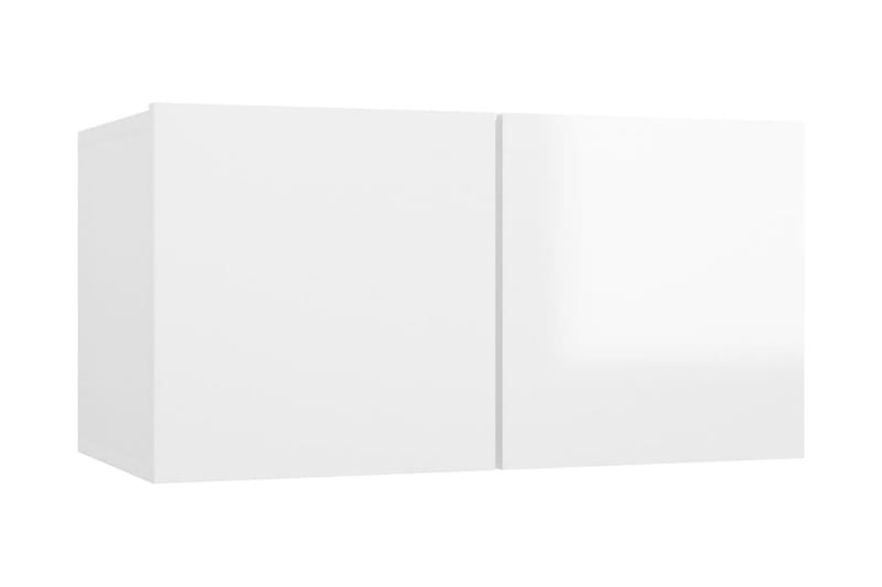 Väggmonterad TV-skåp vit högglans 60x30x30 cm