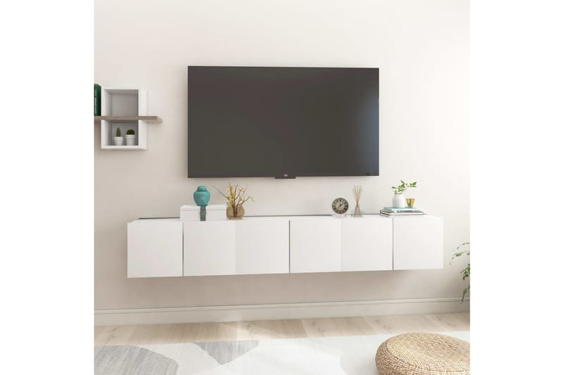 Väggmonterade TV-skåp 3 st vit 60x30x30 cm - Vit - Möbler - Vardagsrum - Tv-möbler & mediamöbler - Tv-skåp