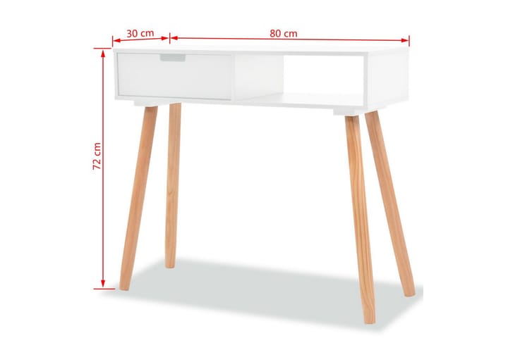 Konsolbord massiv furu 80x30x72 cm vit - Vit - Möbler - Vardagsrum - Soffbord & vardagsrumsbord - Avlastningsbord & konsolbord