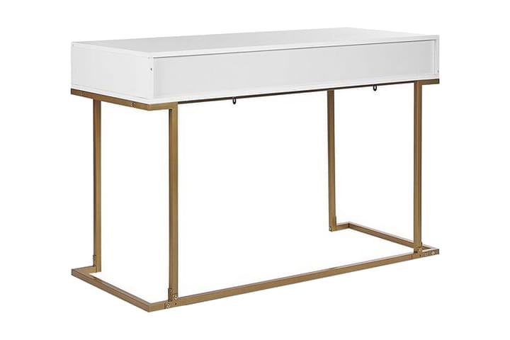 Konsolbord/skrivbord vit/guld WESTPORT - Vit - Möbler - Vardagsrum - Soffbord & vardagsrumsbord - Avlastningsbord & konsolbord