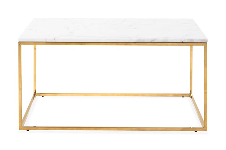CARRIE Soffbord 90 cm Marmor/Vit/Mässing - Möbler - Vardagsrum - Soffbord & vardagsrumsbord - Soffbord