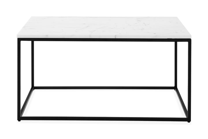 CARRIE Soffbord 90 cm Marmor/Vit/Svarta Ben - Möbler - Vardagsrum - Soffbord & vardagsrumsbord - Marmorbord