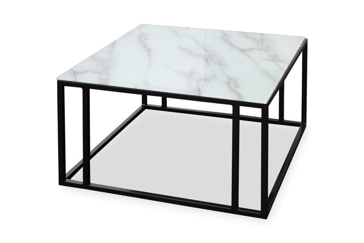 LIZ Soffbord 75 Marmor/Ek - Marmorglas - Möbler - Vardagsrum - Soffbord & vardagsrumsbord - Marmorbord