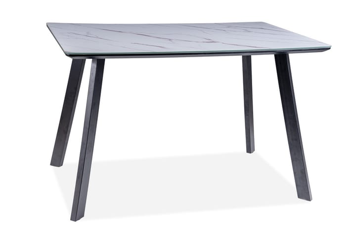 NUNDLE Matbord 120 cm Glas/Vit/Svart - Möbler - Vardagsrum - Soffbord & vardagsrumsbord - Marmorbord