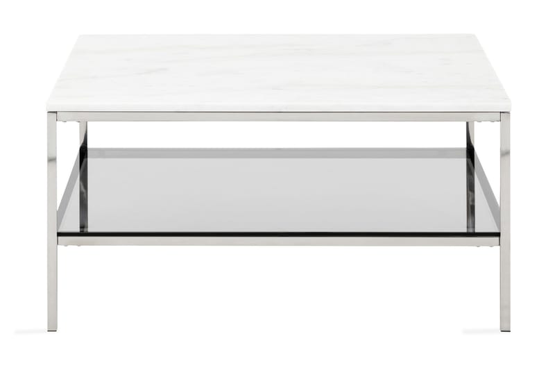 SANDY Soffbord 90 cm med Förvaring Marmor/Vit/Stål - Möbler - Vardagsrum - Soffbord & vardagsrumsbord - Soffbord