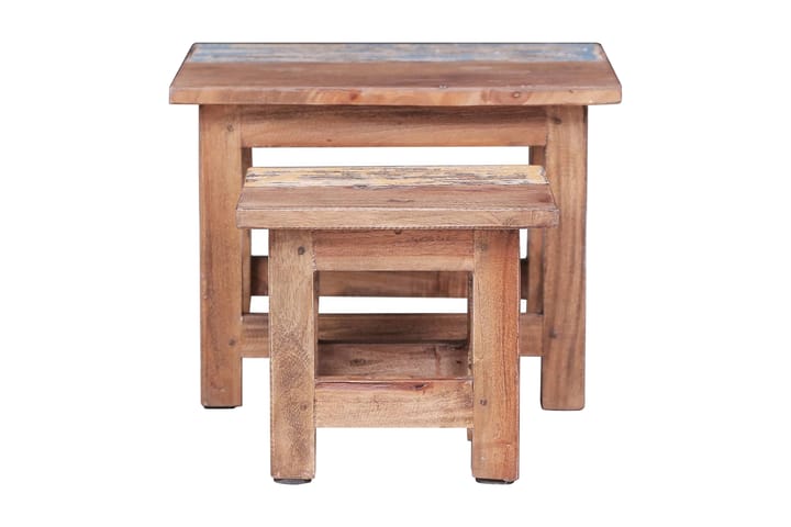 Satsbord 2 st massivt återvunnet trä - Brun - Möbler - Vardagsrum - Soffbord & vardagsrumsbord - Satsbord