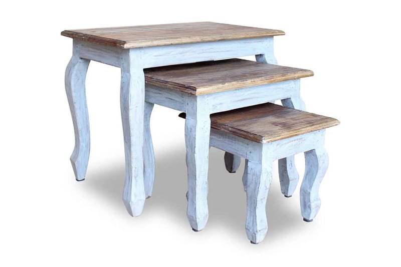 Satsbord 3 delar i massivt återvunnet trä - Brun - Möbler - Vardagsrum - Soffbord & vardagsrumsbord - Satsbord