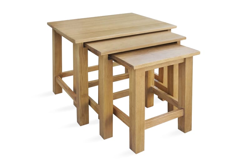 Satsbord 3 st massiv ek - Brun - Möbler - Vardagsrum - Soffbord & vardagsrumsbord - Satsbord